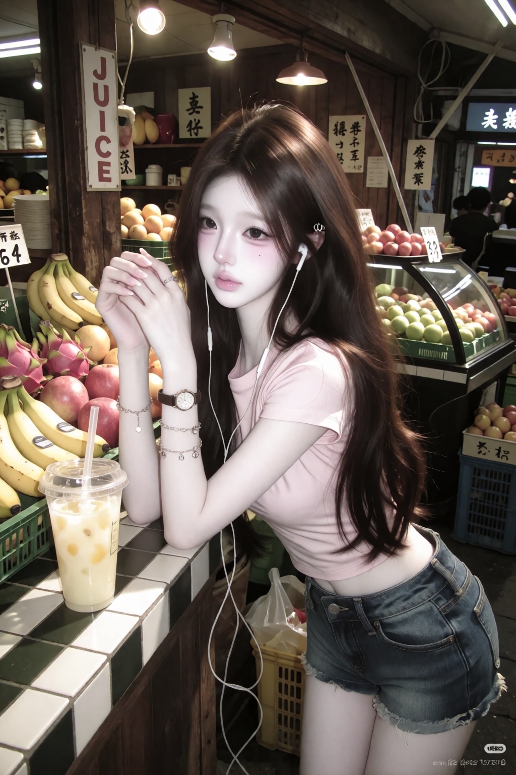 character: (young ***** woman,  delicate Korean-style features,  large expressive dark brown eyes on Tensor.Art