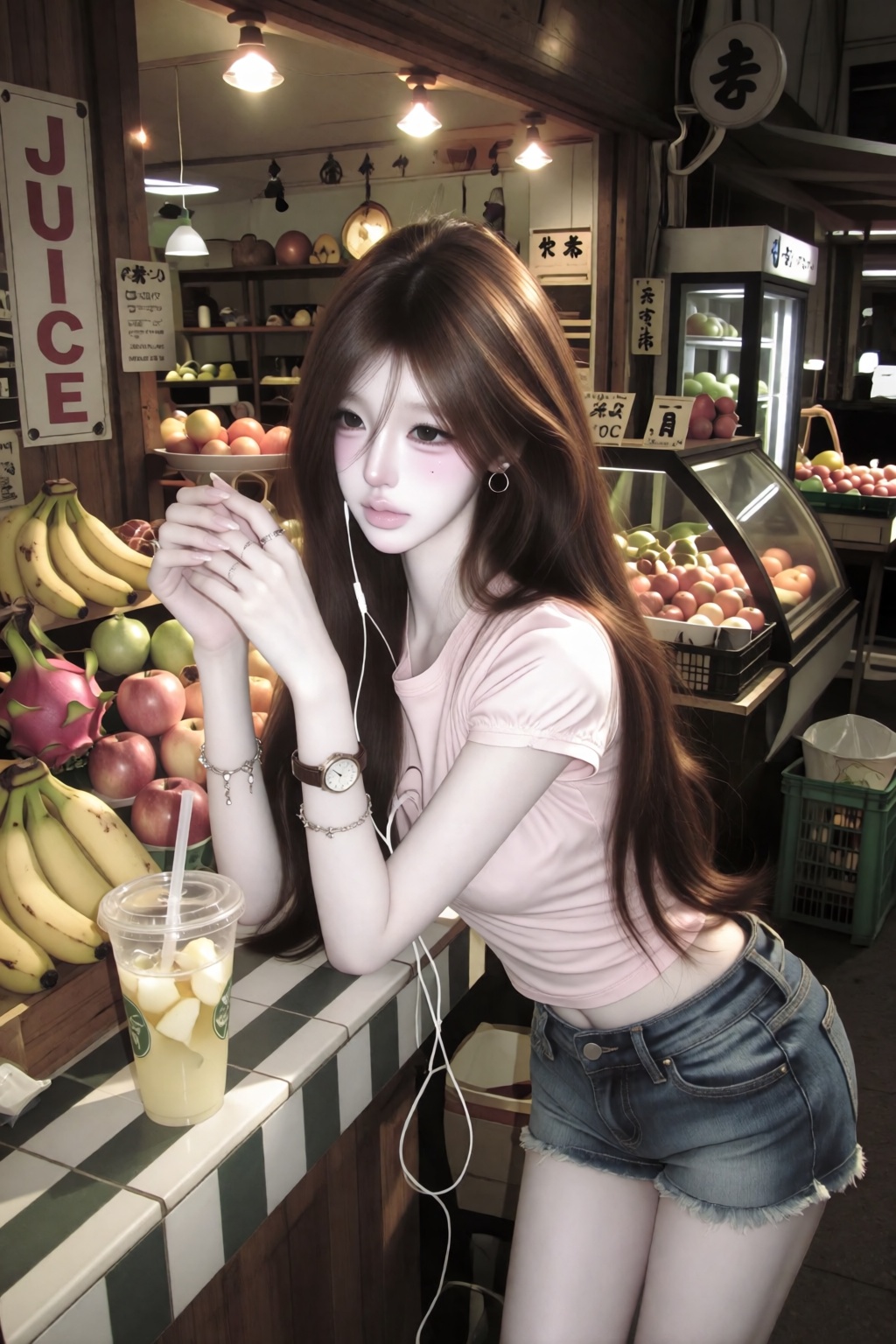 character: (young ***** woman,  delicate Korean-style features,  large expressive dark brown eyes on Tensor.Art