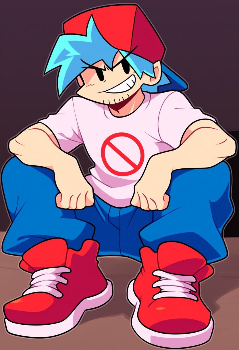 Boyfriend_FNF,  black eyes,  light skin on Tensor.Art