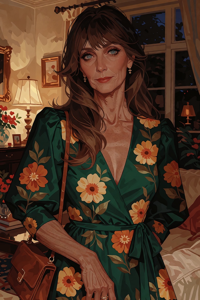 Style: semi realistic digital illustration,  painterly stylized art,  complex character design: View from the waist up of...
