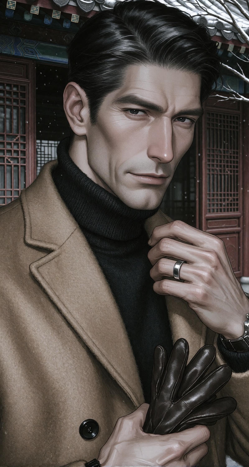1man,  solo,  mature handsome Chinese man on Tensor.Art
