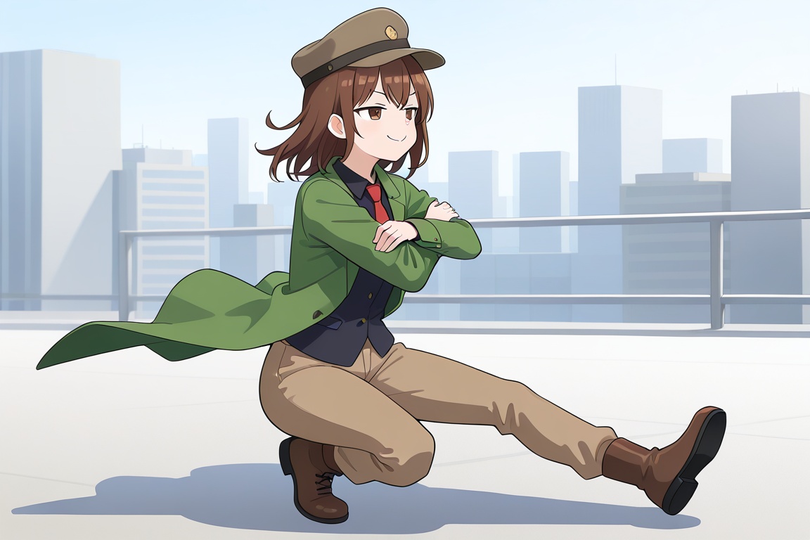 cosquatskydance,  squatting,  on one leg on Tensor.Art