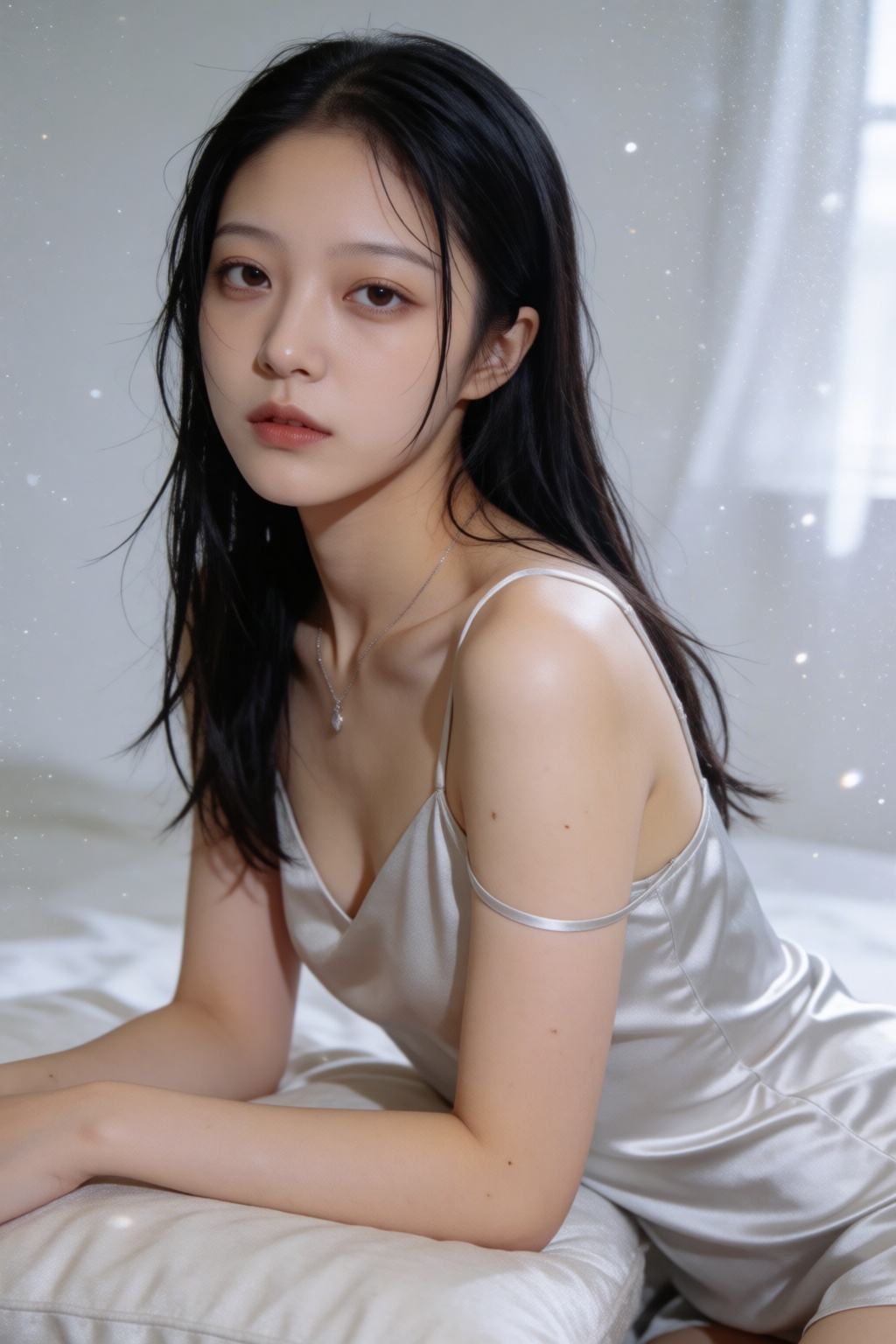 高清写实画质,  东亚少女,  清冷破碎易碎感 on Tensor.Art