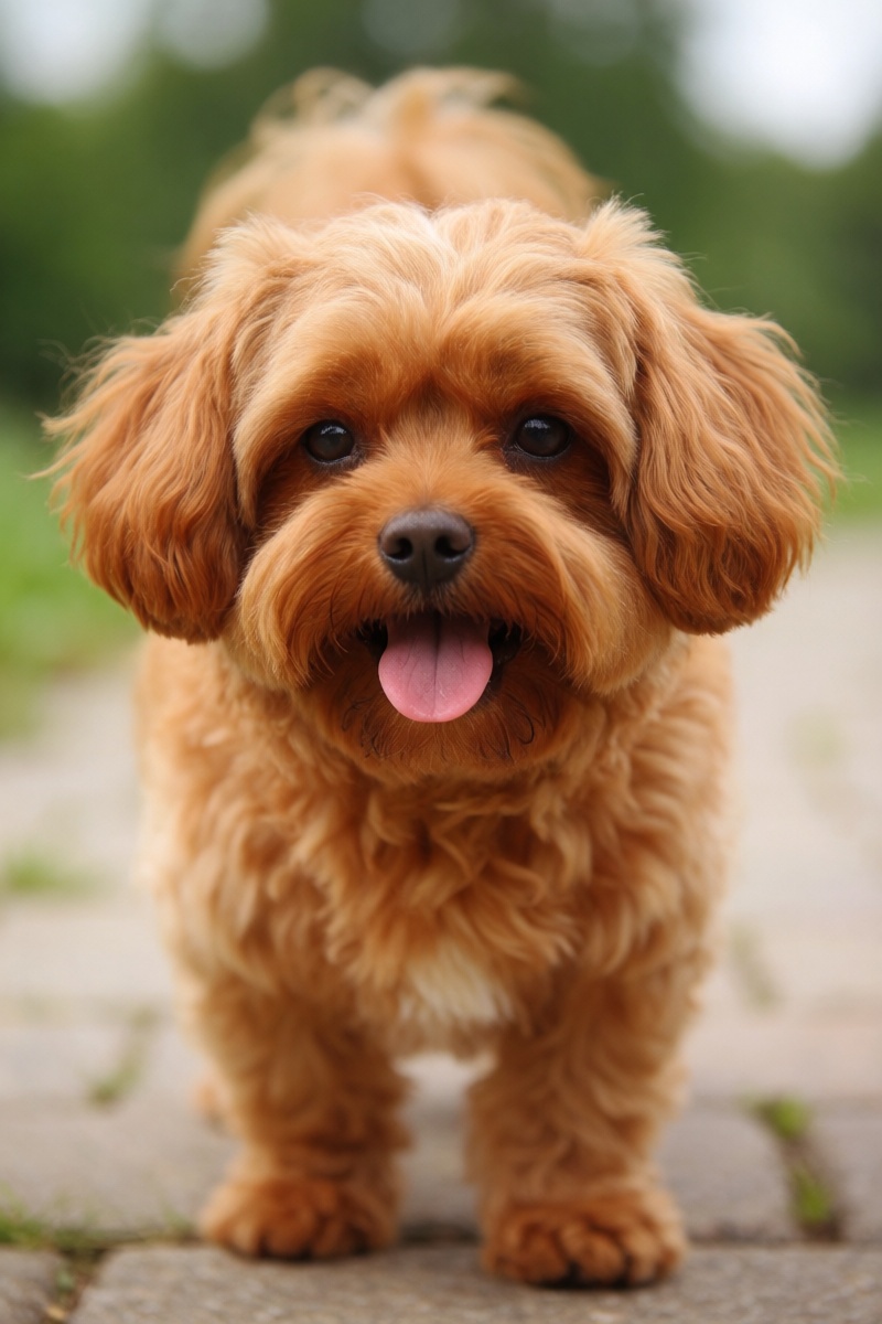 outdoor,  front view,  orange small dog on Tensor.Art