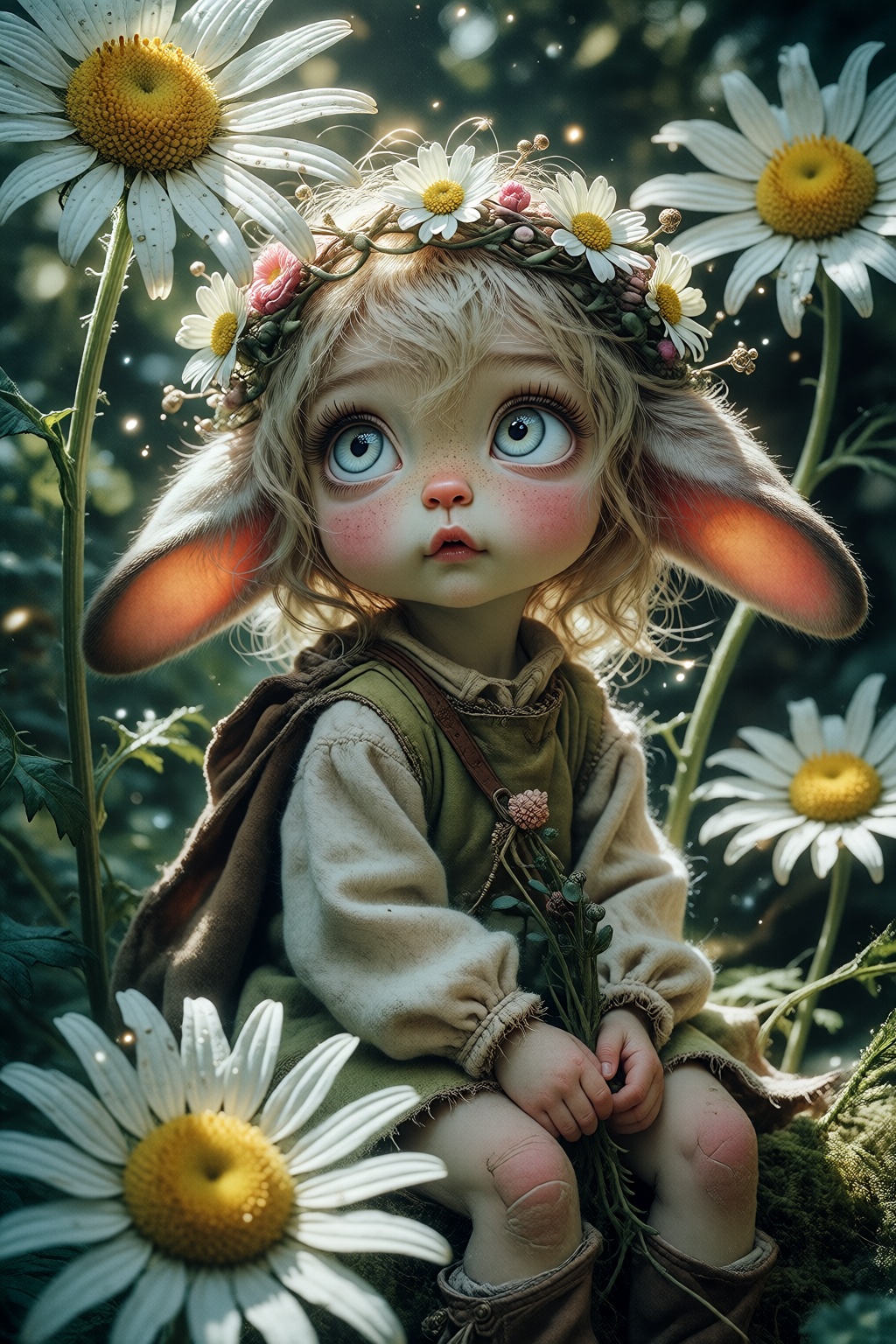 (Masterpiece,  highest quality,  high resolution: 1.2)? Adorable fae child with rabbit-like ears on Tensor.Art