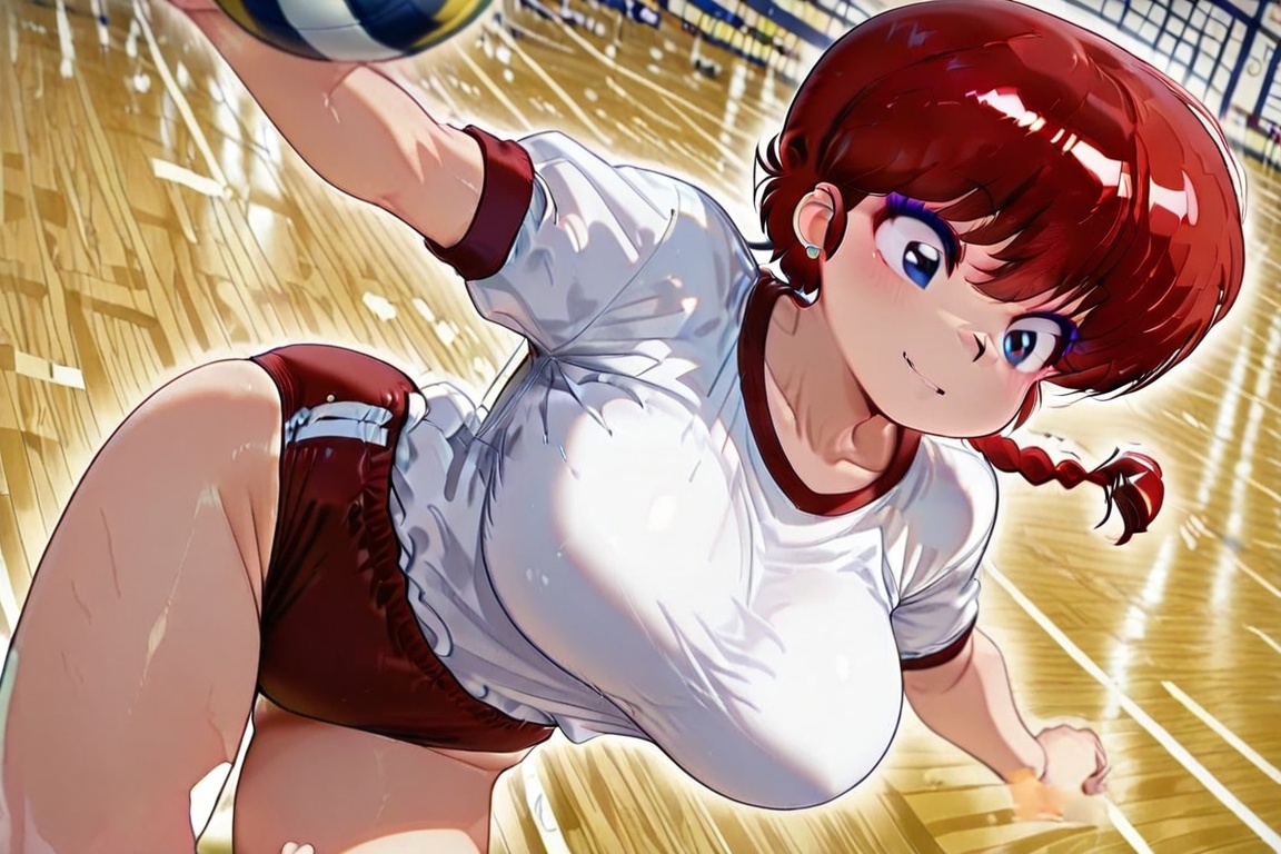 Ranma-chan,  purple eyeshadow,  Beautiful Buruma on Tensor.Art