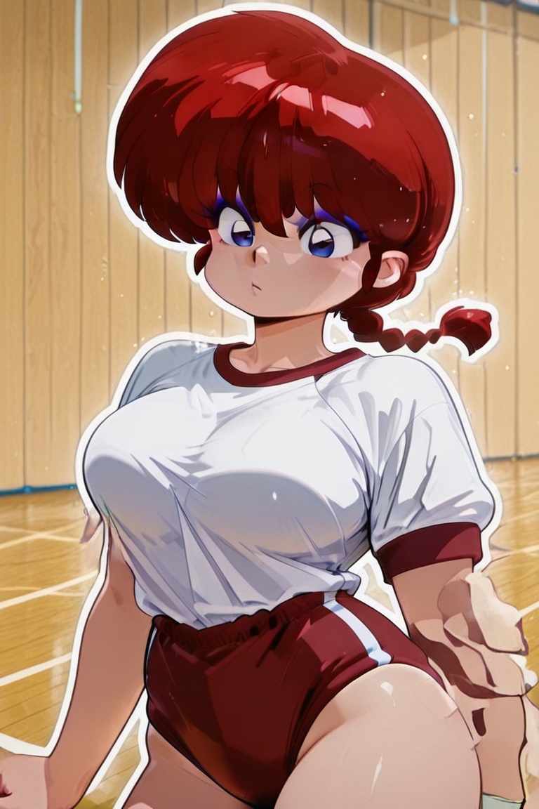 Ranma-chan,  purple eyeshadow,  Beautiful Buruma on Tensor.Art