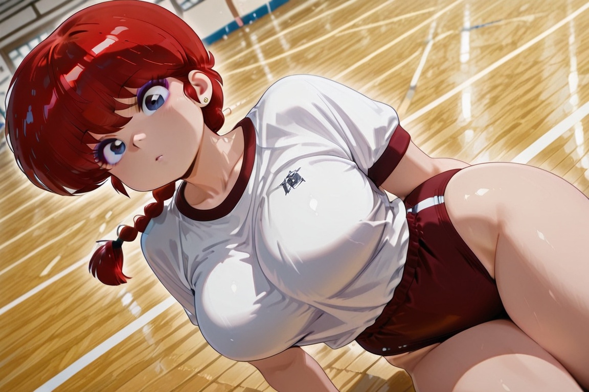 Ranma-chan,  purple eyeshadow,  Beautiful Buruma on Tensor.Art