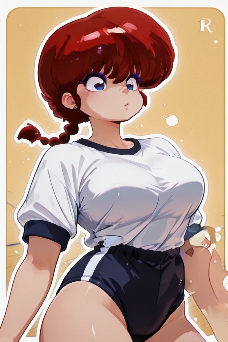Ranma-chan,  purple eyeshadow,  Beautiful Buruma on Tensor.Art
