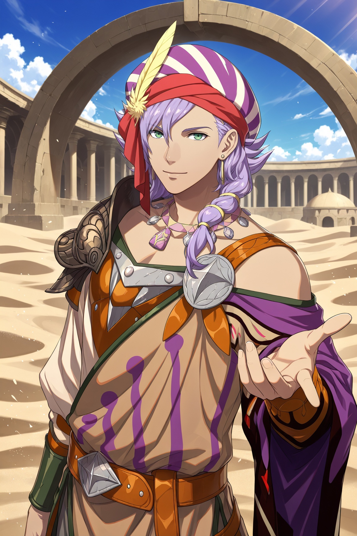 1boy,  Sirocco_FEFW,  purple hair on Tensor.Art