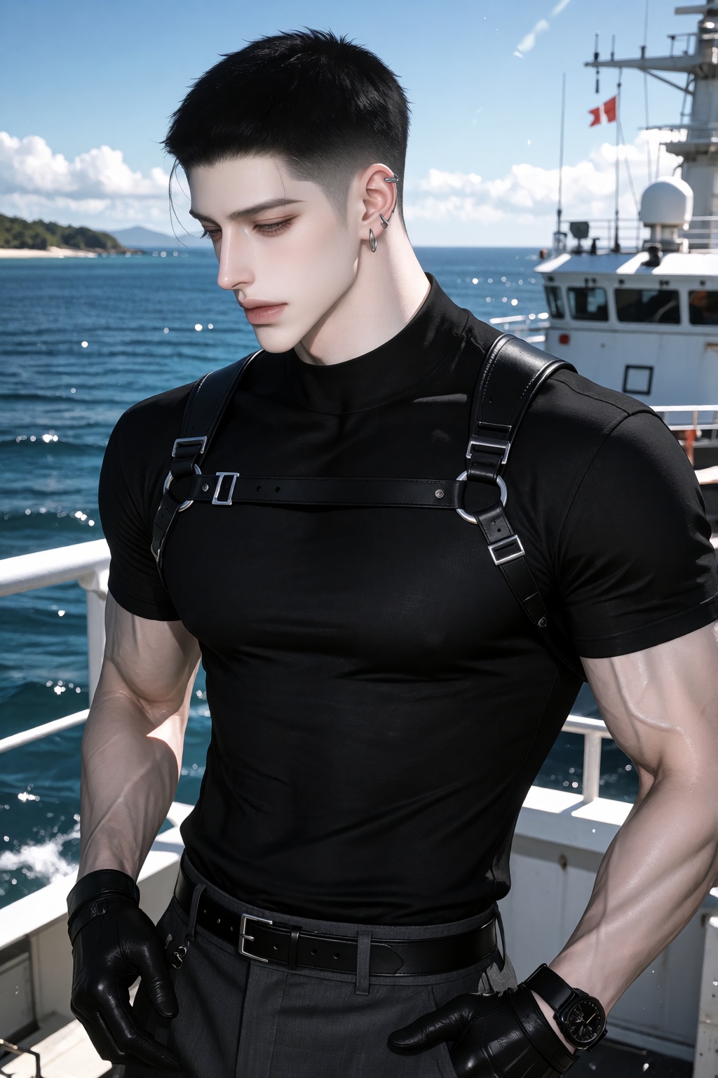 character: 1man,  solo,  charming and gentle face on Tensor.Art