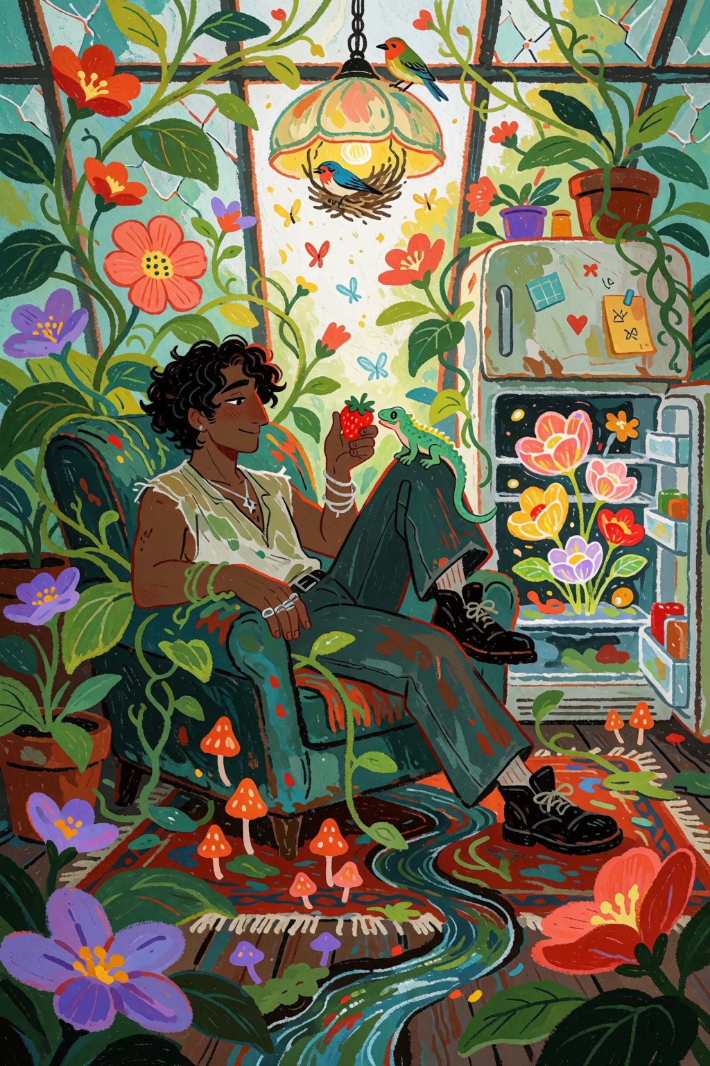 Quinnique,  devastatingly handsome ***** man with dark olive skin,  thick black curls on Tensor.Art