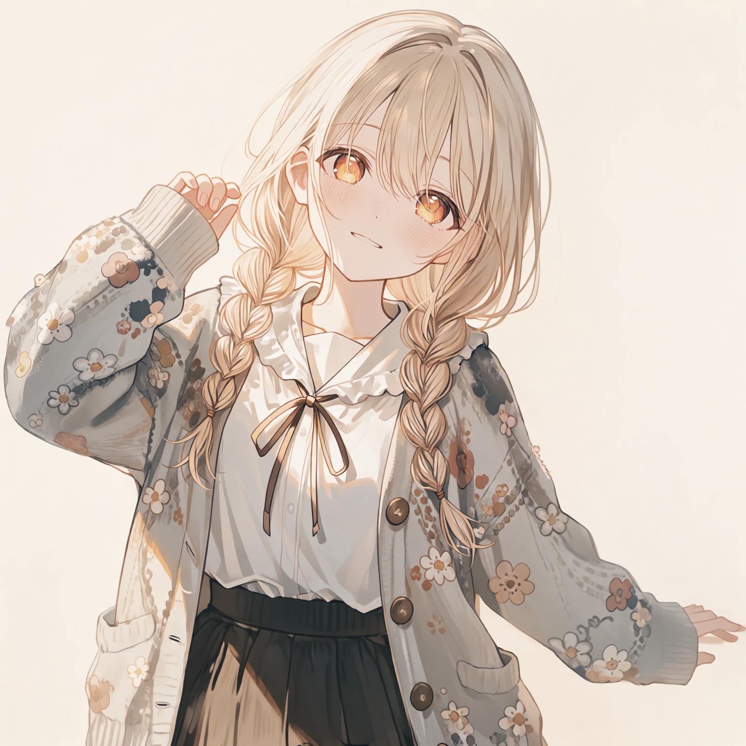 slender young female,  relaxed pose,  right hand raised on Tensor.Art