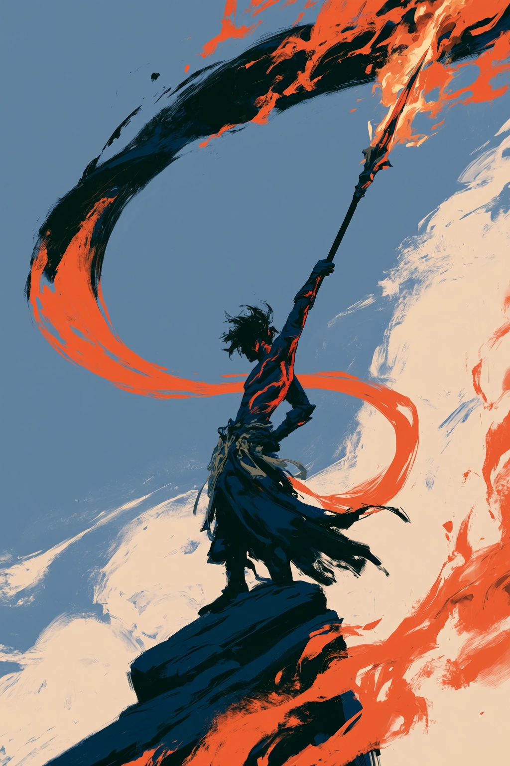 @xieyi style,  wild freehand brush strokes,  sharp brush lines on Tensor.Art