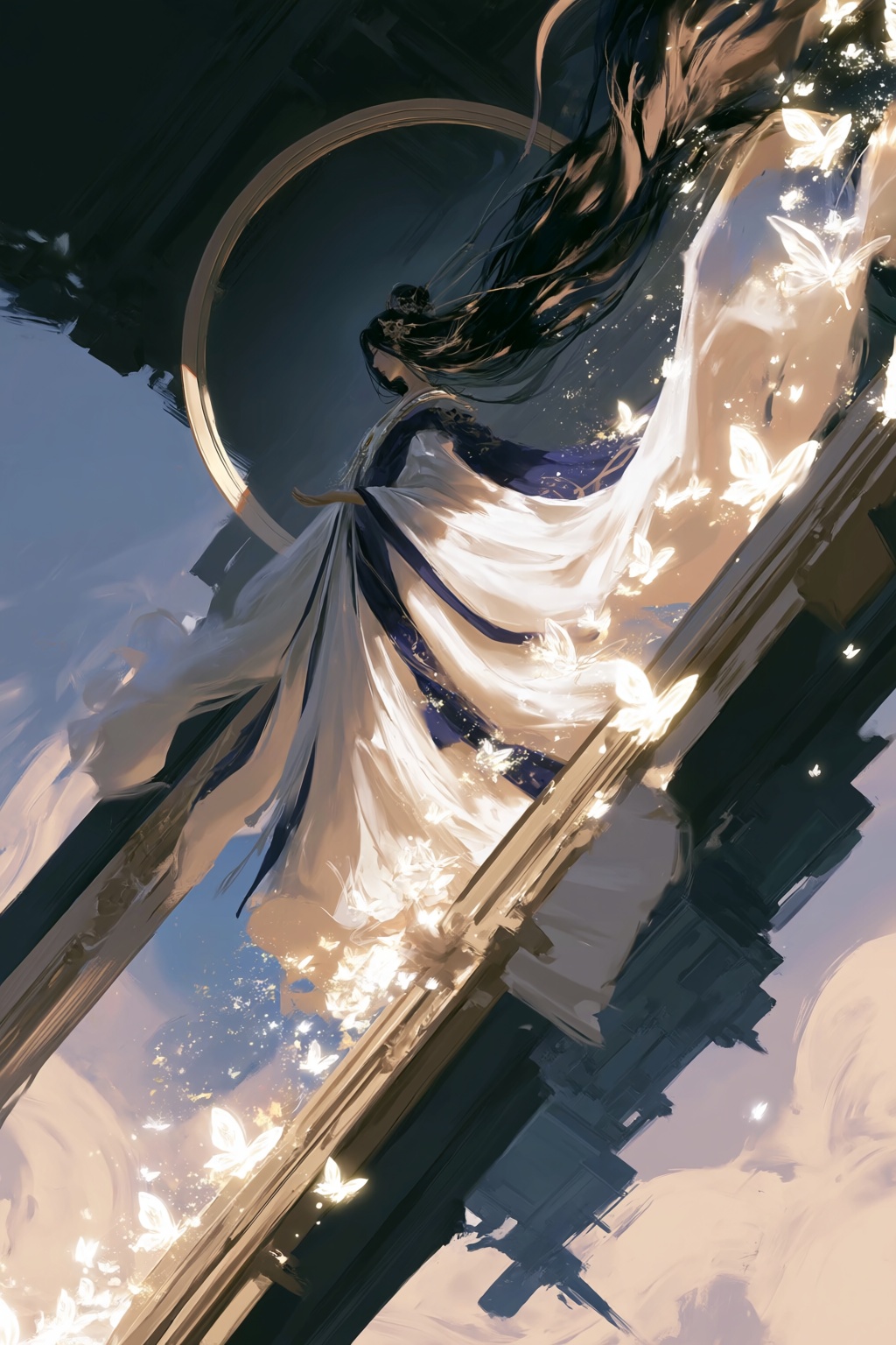 @xieyi style,  wild freehand brush strokes,  sharp brush lines on Tensor.Art