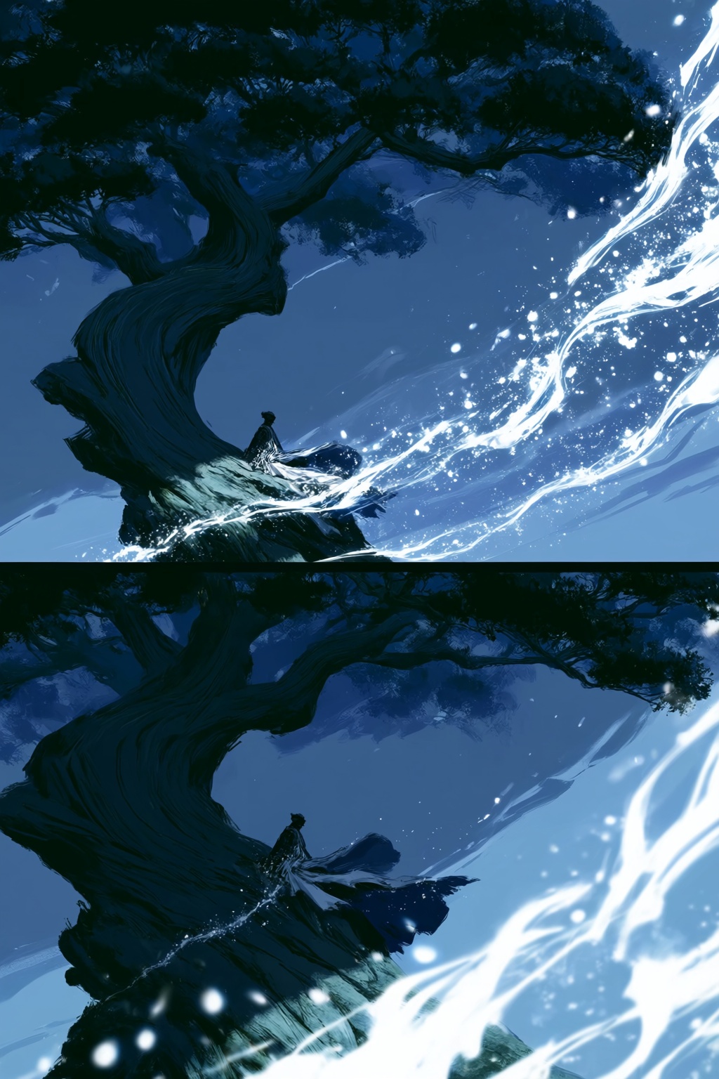 @xieyi style,  wild freehand brush strokes,  sharp brush lines on Tensor.Art