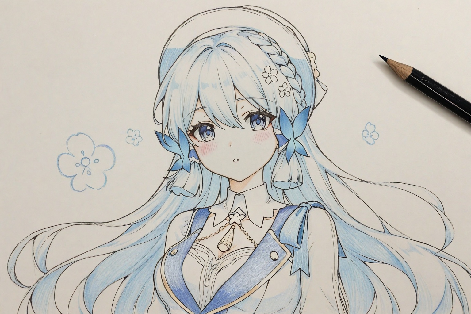 xianyu-sketch-style,  traditional_media,  hair between the eyes on Tensor.Art