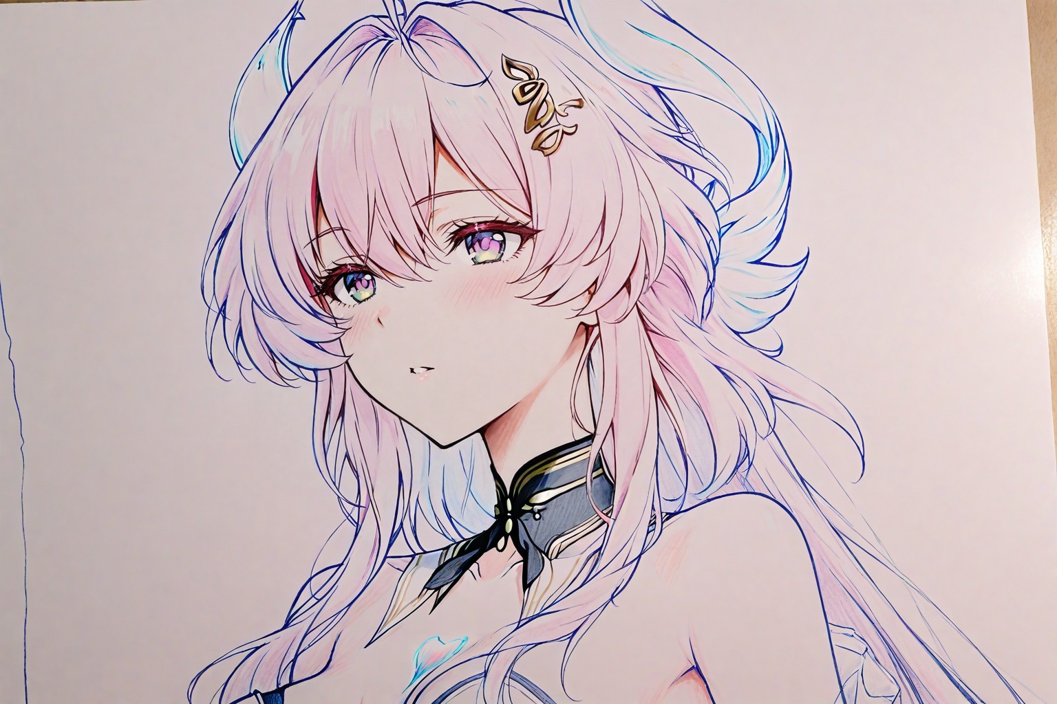 xianyu-sketch-style,  traditional_media,  painting on the desktop on Tensor.Art