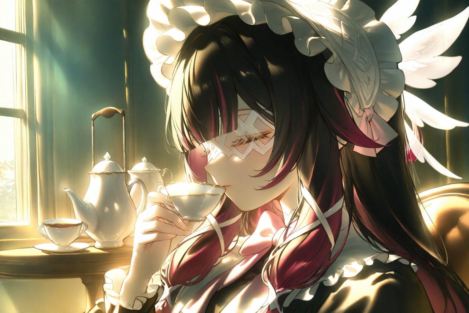 Contour lighting,  warm lighting environment,  columbina \(genshin impact\) on Tensor.Art