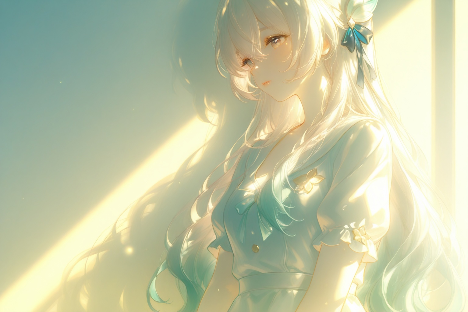 xianyu-golden-light-style,  rim lighting,  silky hair strands on Tensor.Art