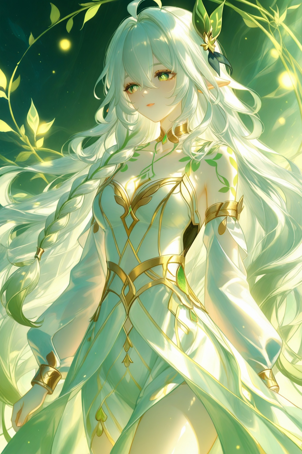 xianyu-golden-light-style,  rukkhadevata \(genshin impact\),  rim lighting on Tensor.Art