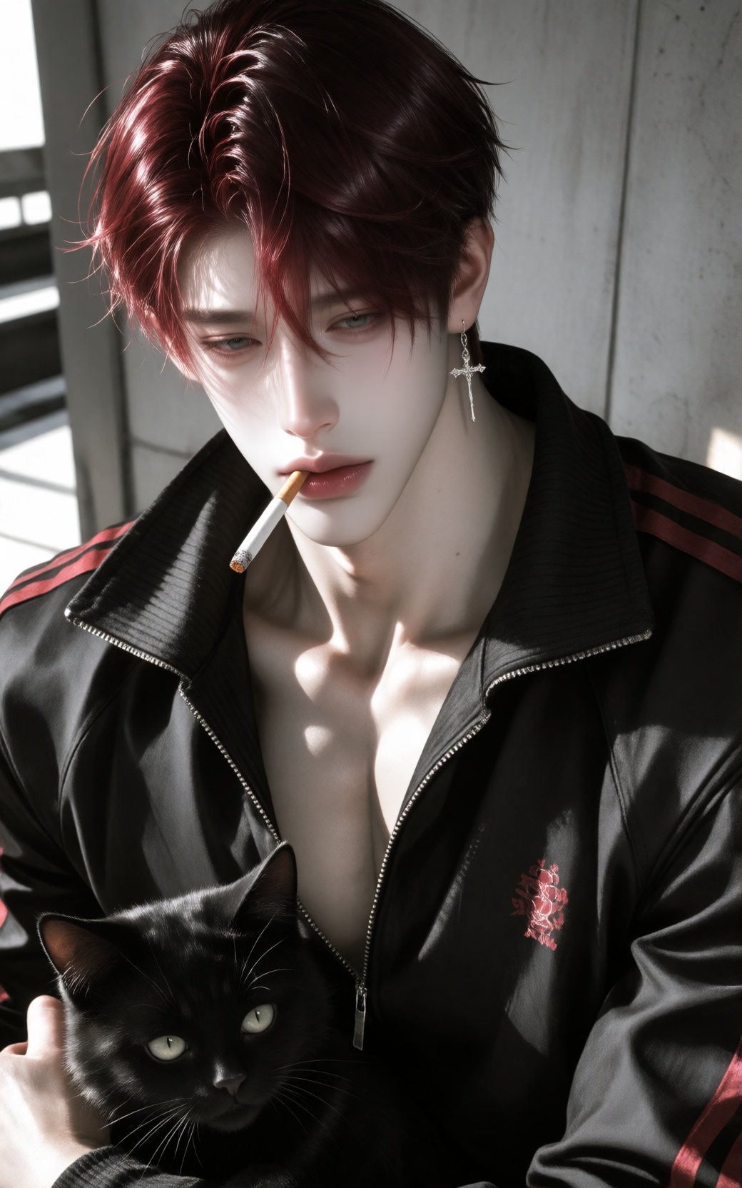 masterpiece,  semi-realistic anime portrait,  exceptionally handsome young ***** East Asian man on Tensor.Art