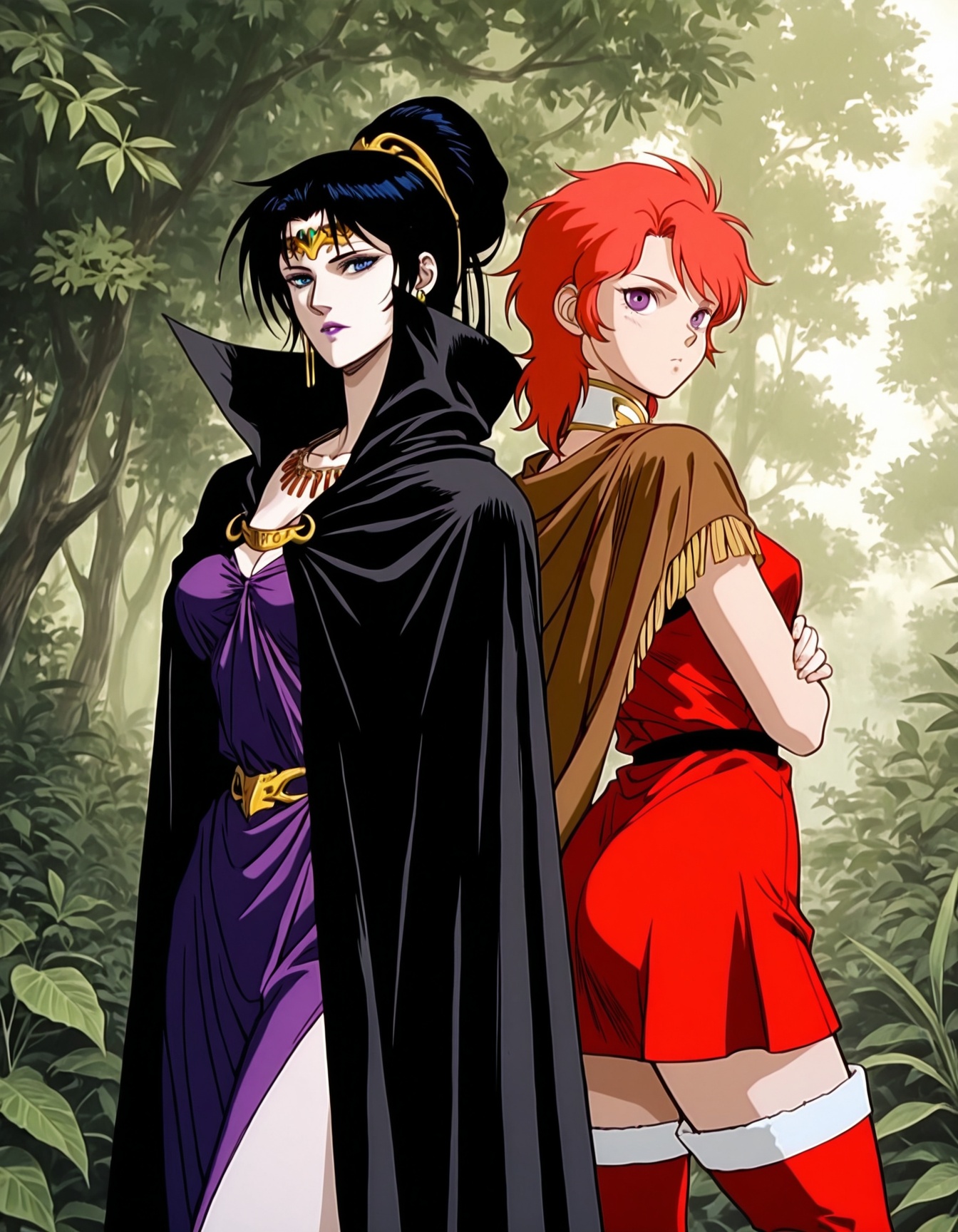 2girls,  cowboy shot,  looking at viewer on Tensor.Art