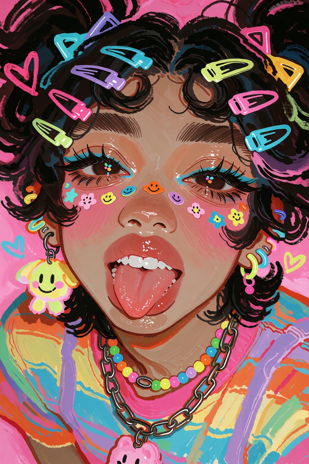 Quinnique,  gorgeous ***** woman with a round but mature face,  warm medium-brown skin on Tensor.Art