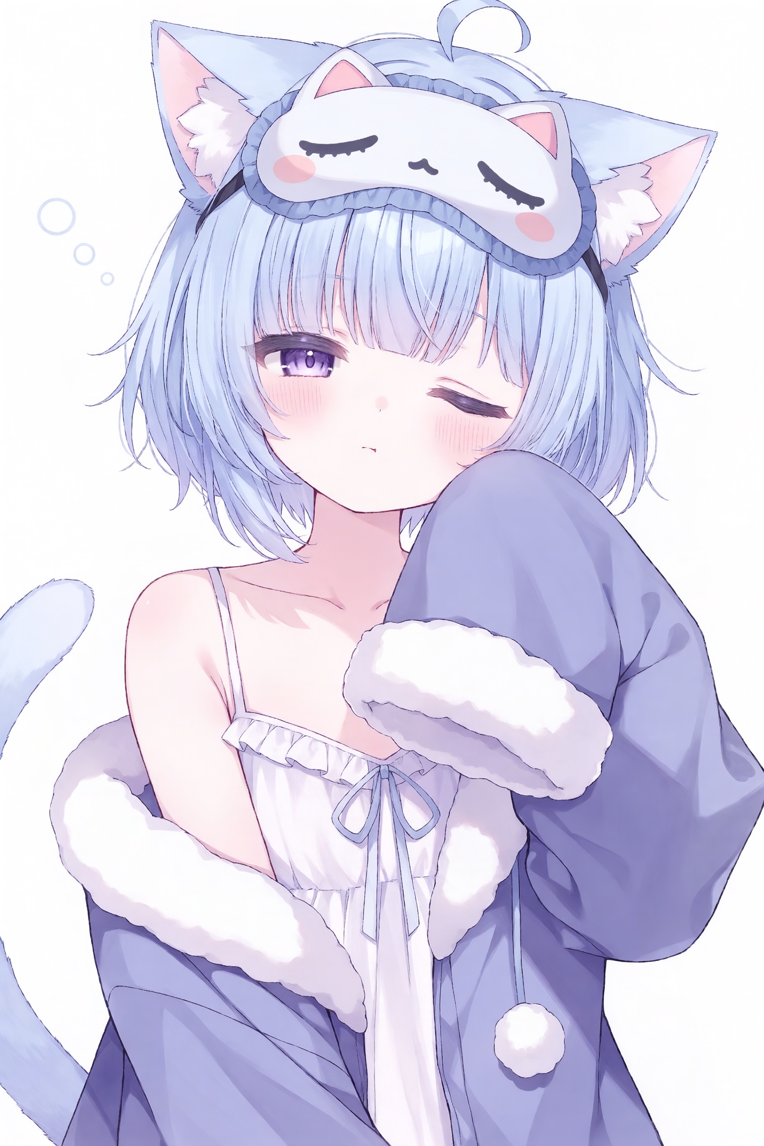 1girl,  tail,  sleep mask by 青秋 on Tensor.Art