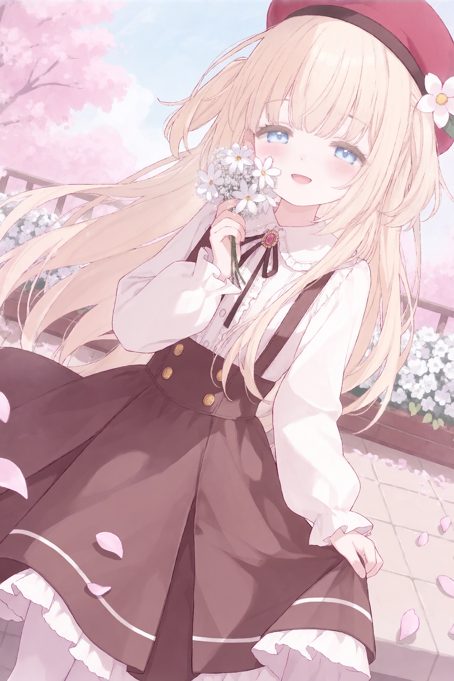 1girl,  bench,  beret by 青秋 on Tensor.Art