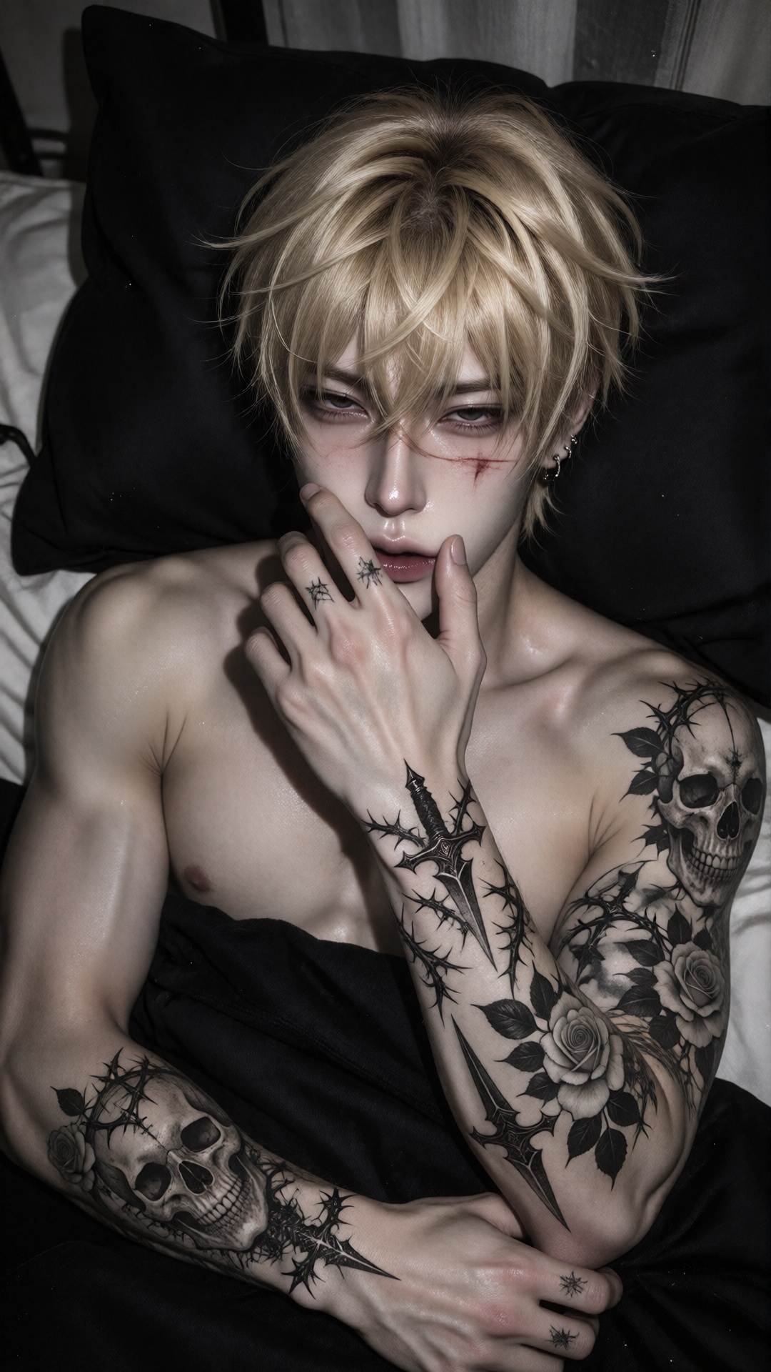 [Head & Facial Features] 1man,  solo,  handsome Asian male face on Tensor.Art