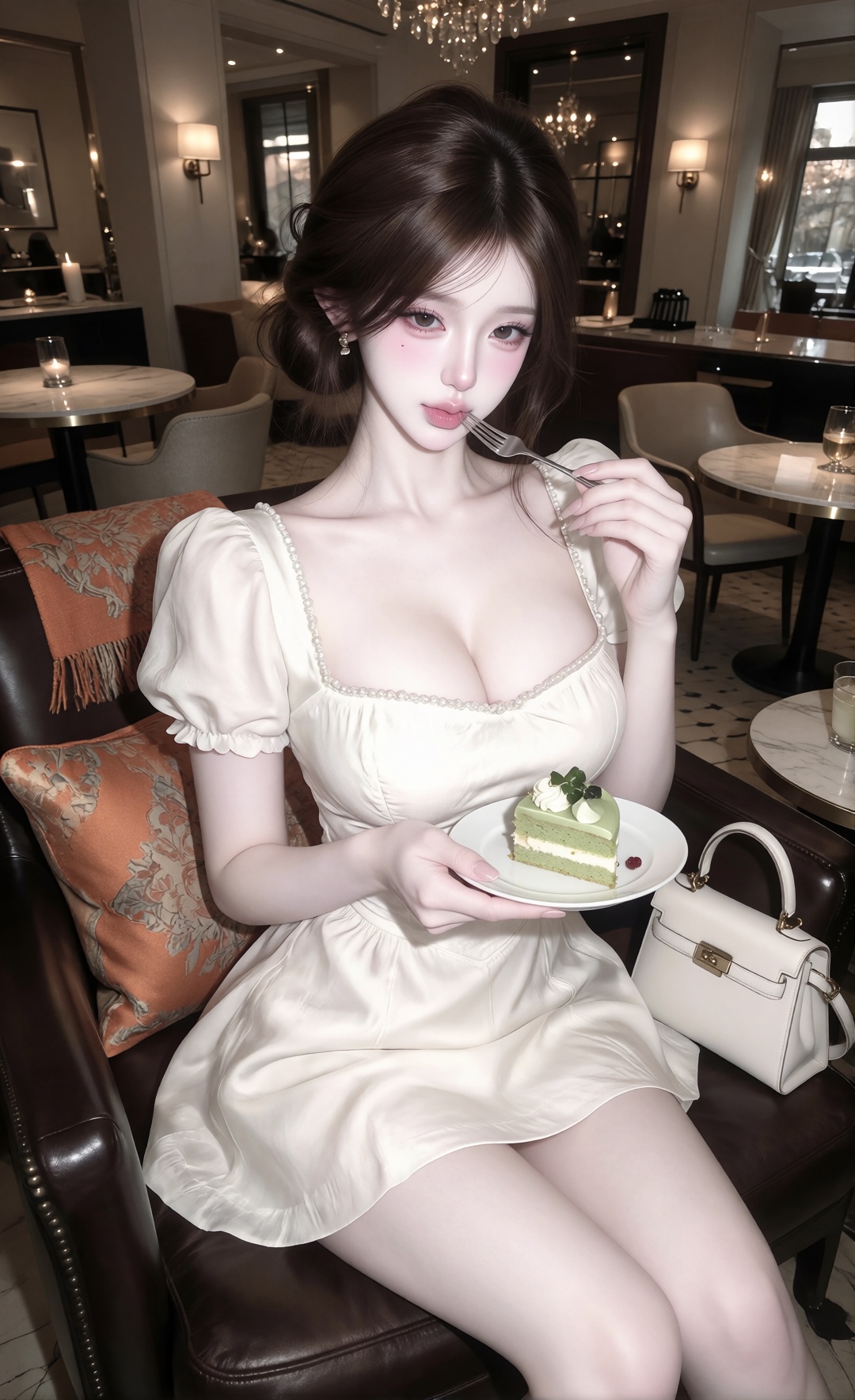 1 woman,  solo,  (((large breasts))) on Tensor.Art