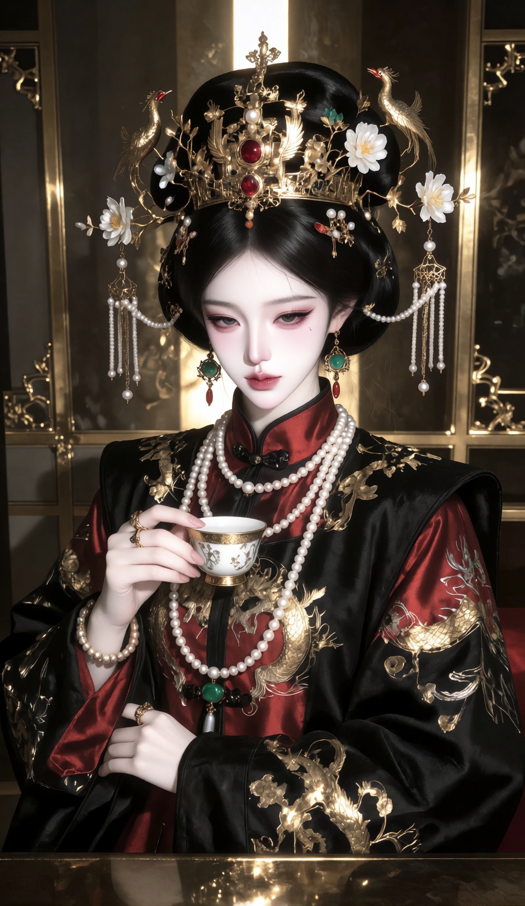 1 woman,  solo,  ***** Chinese woman with an unmistakable imperial court identity on Tensor.Art