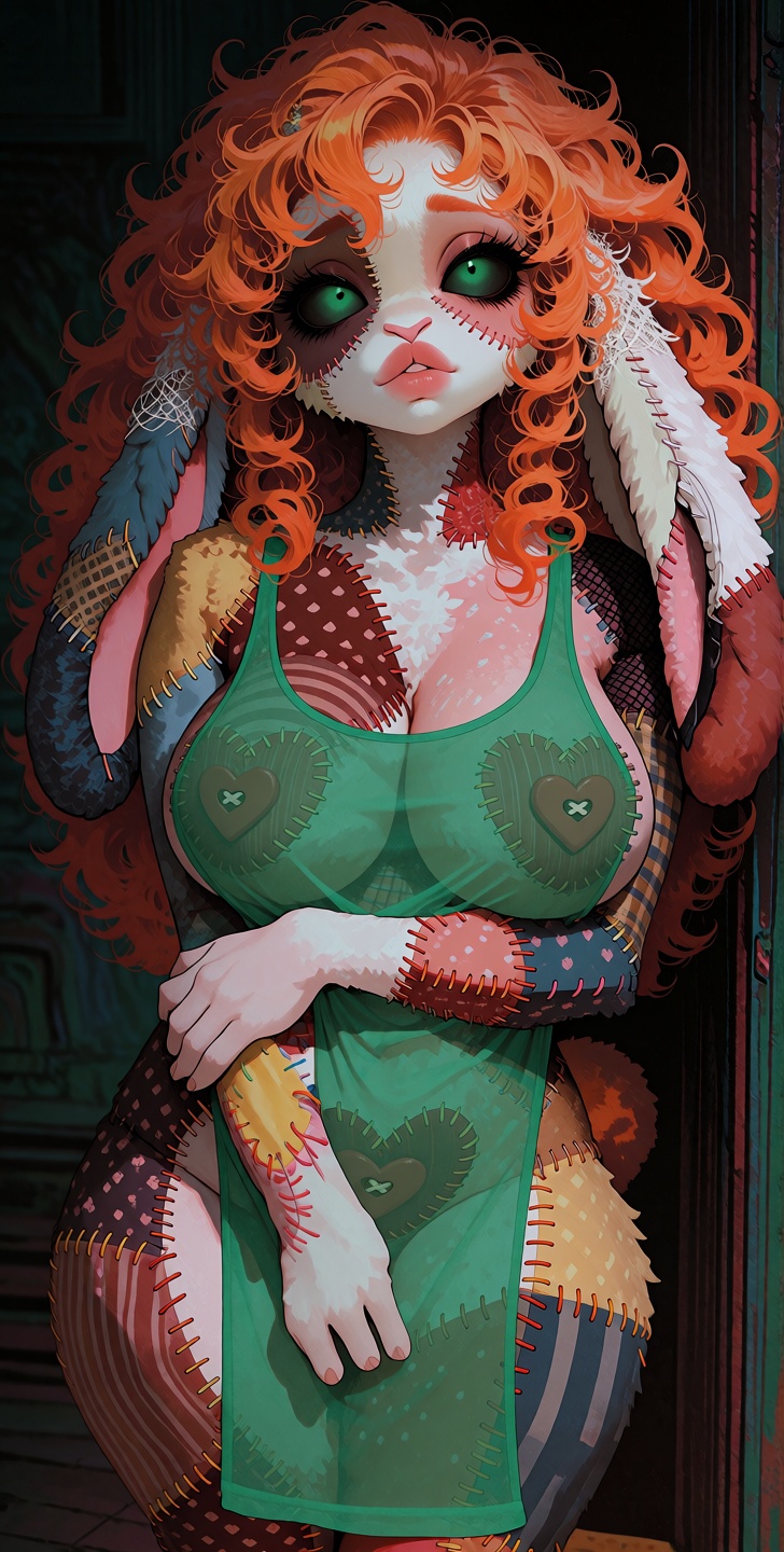 @Willamina This 3/4 body digital illustration features Willamina facing the viewer. She is a lop eared anthropomorphic plu...