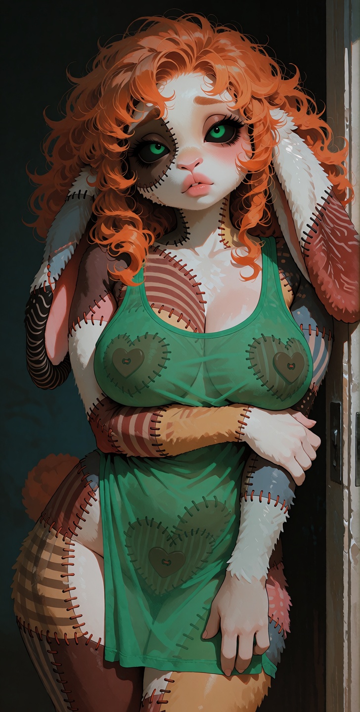 @Willamina This 3/4 body digital illustration features Willamina facing the viewer. She is a lop eared anthropomorphic plu...