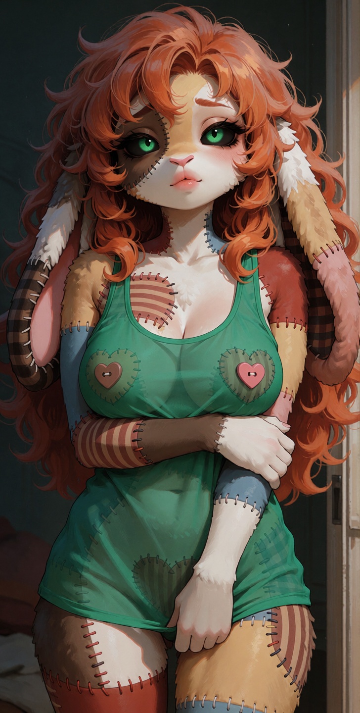 @Willamina This 3/4 body digital illustration features Willamina facing the viewer. She is a lop eared anthropomorphic plu...