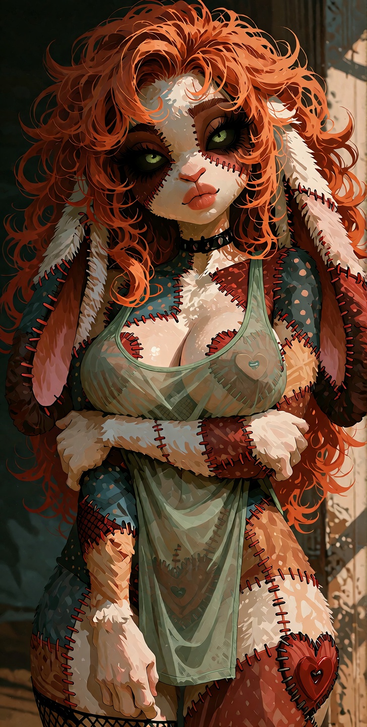 @Willamina This 3/4 body digital illustration features Willamina facing the viewer. She is a lop eared anthropomorphic plu...