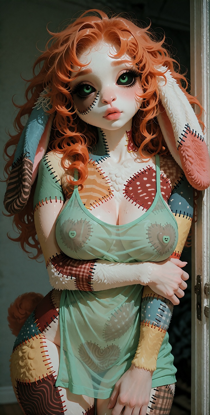 @Willamina This 3/4 body digital illustration features Willamina facing the viewer. She is a lop eared anthropomorphic plu...