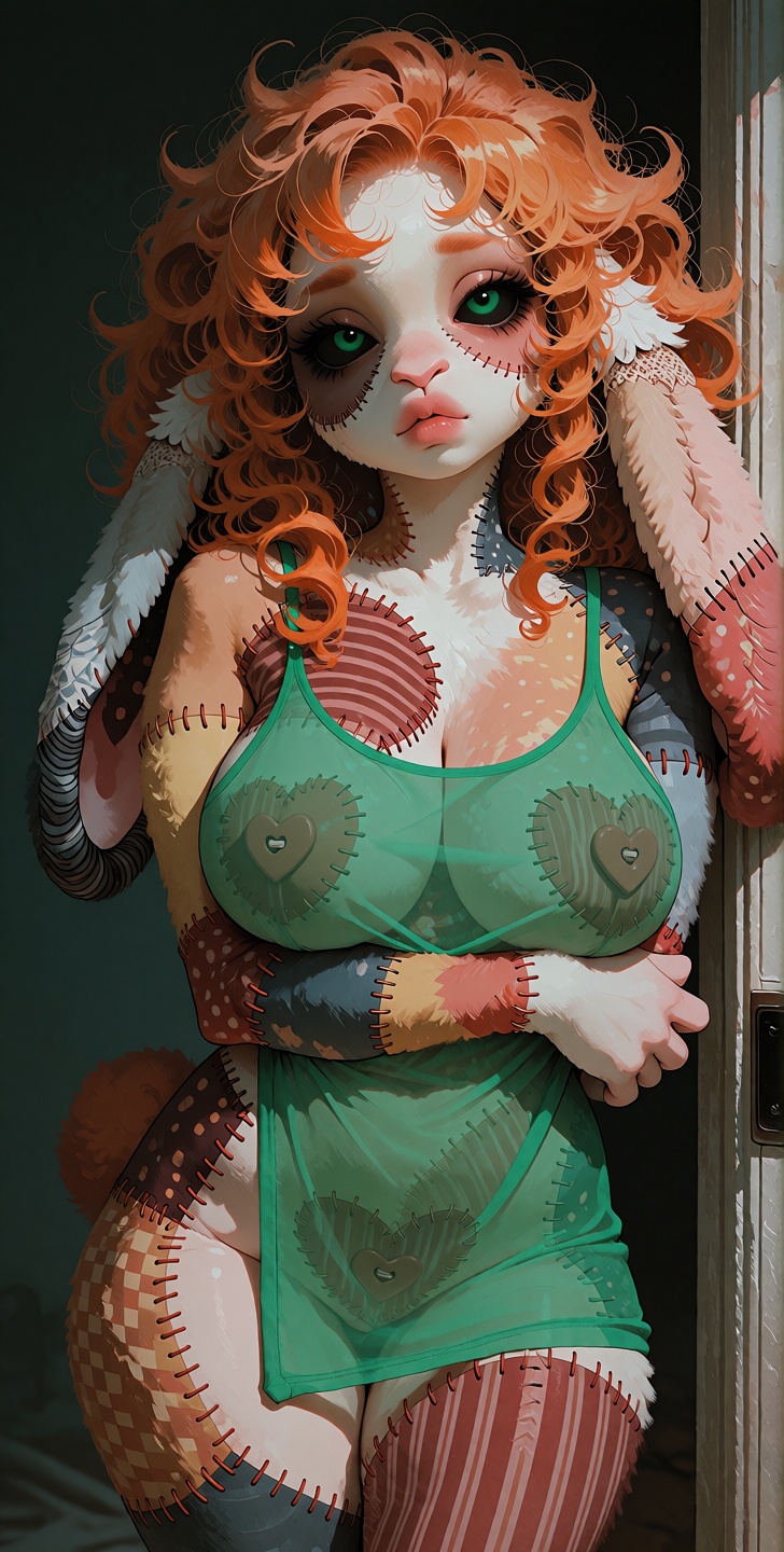 @Willamina This 3/4 body digital illustration features Willamina facing the viewer. She is a lop eared anthropomorphic plu...
