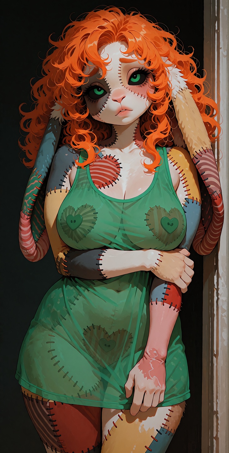 @Willamina This 3/4 body digital illustration features Willamina facing the viewer. She is a lop eared anthropomorphic plu...