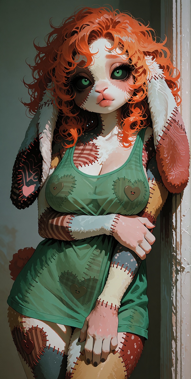 @Willamina This 3/4 body digital illustration features Willamina facing the viewer. She is a lop eared anthropomorphic plu...