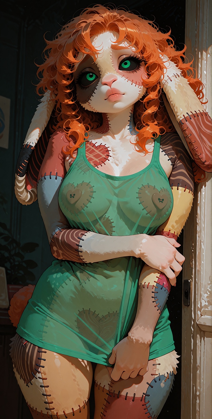 @Willamina This 3/4 body digital illustration features Willamina facing the viewer. She is a lop eared anthropomorphic plu...