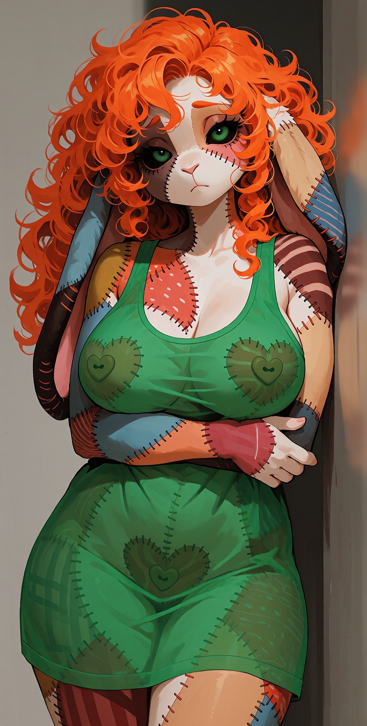 @Willamina This 3/4 body digital illustration features Willamina facing the viewer. She is a lop eared anthropomorphic plu...