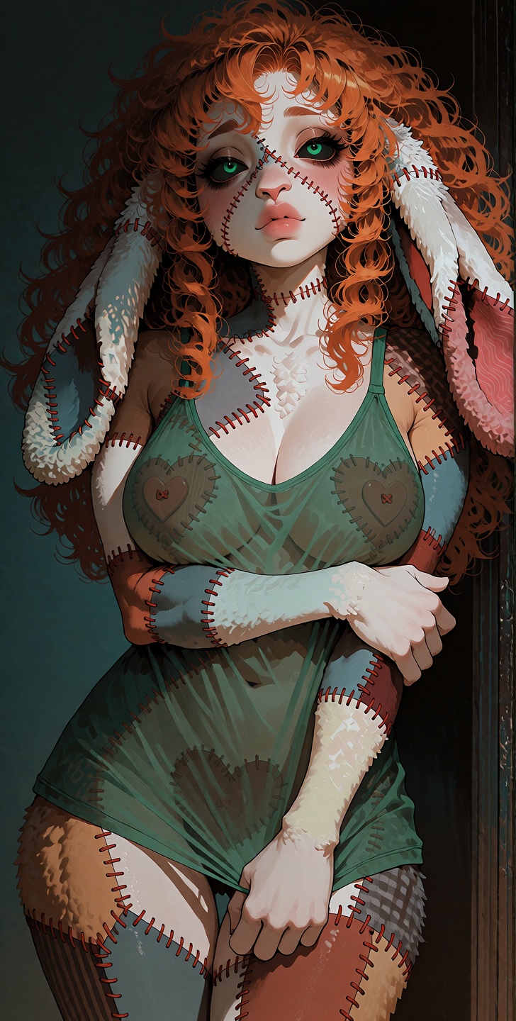 @Willamina This 3/4 body digital illustration features Willamina facing the viewer. She is a lop eared anthropomorphic plu...