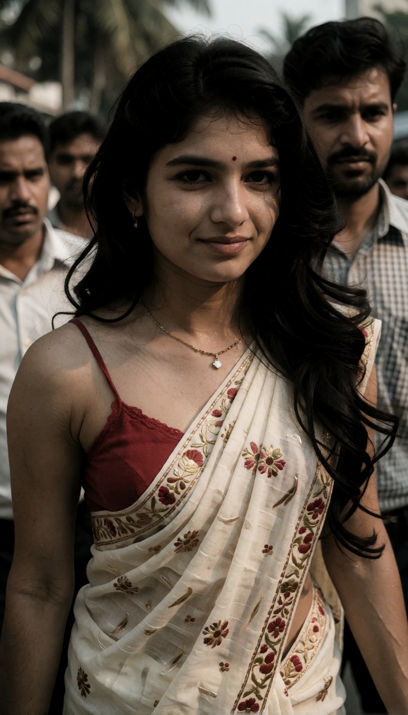 A sexy Indian transwoman in public,  showing very sexy body,  extreme sexy on Tensor.Art