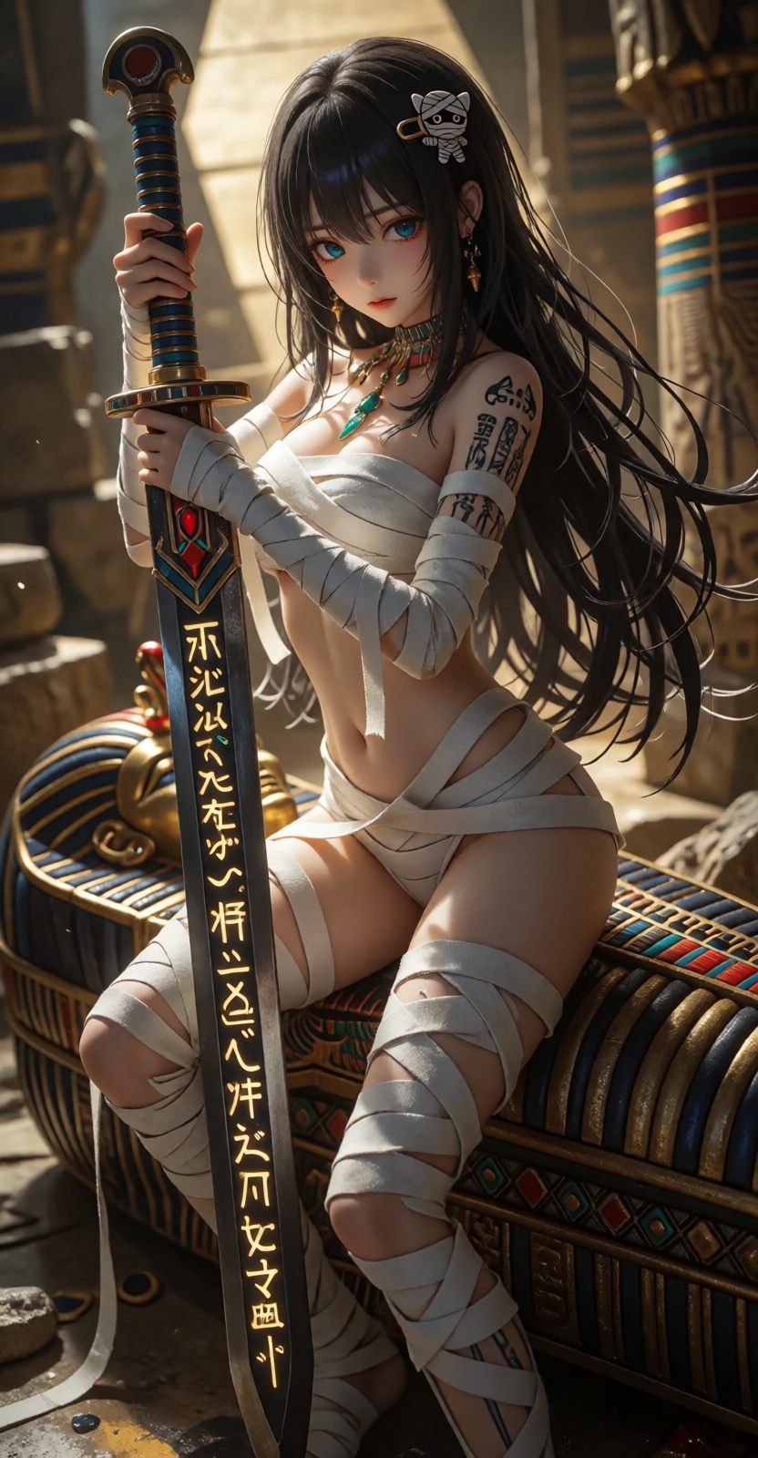 1girl,  mummy Queen,  (elegant style) on Tensor.Art