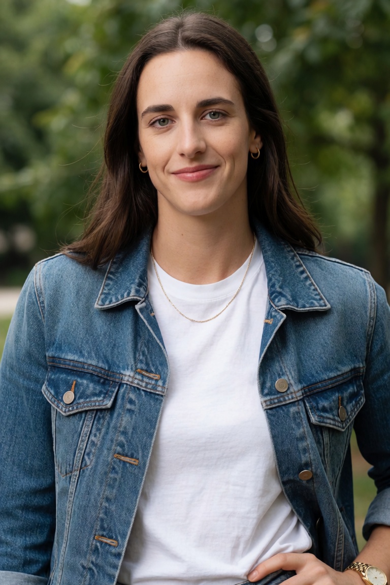 Professional editorial portrait photograph taken during an outdoor photoshoot in a park. Captured with a full-frame camera...