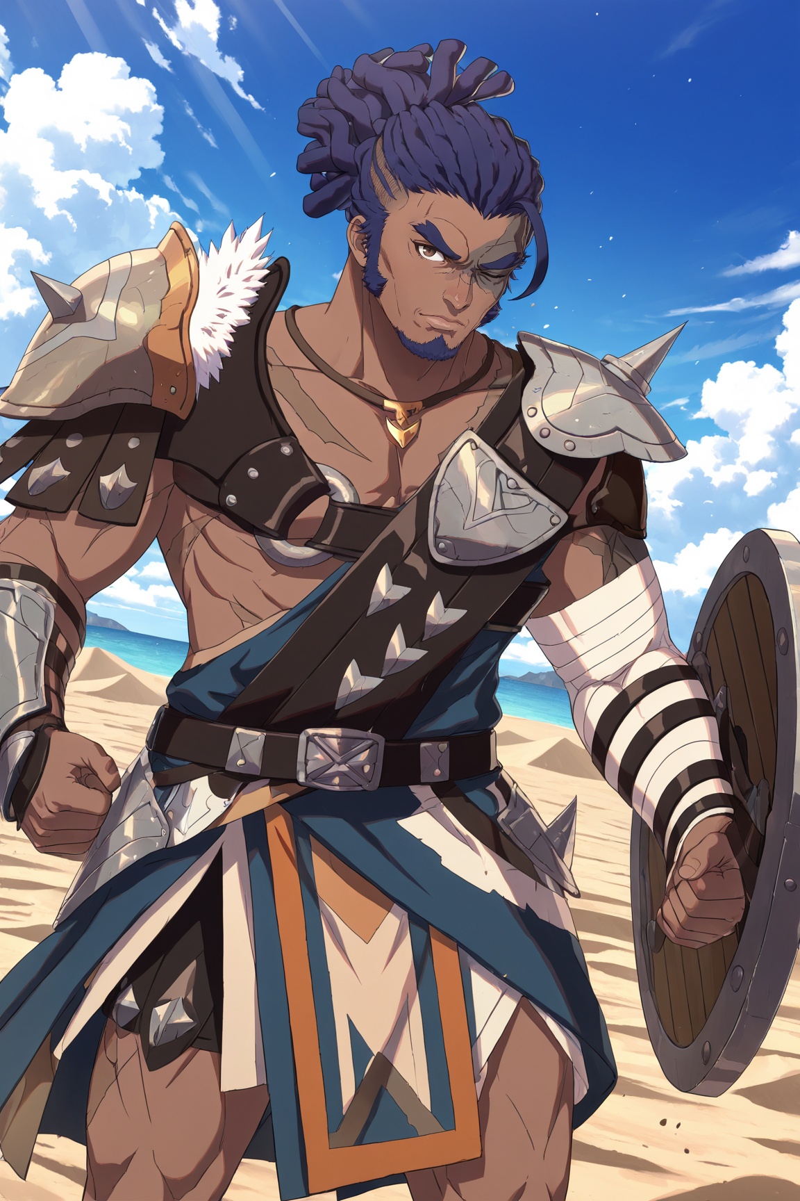 1boy,  BuccarFEFW,  blue hair on Tensor.Art