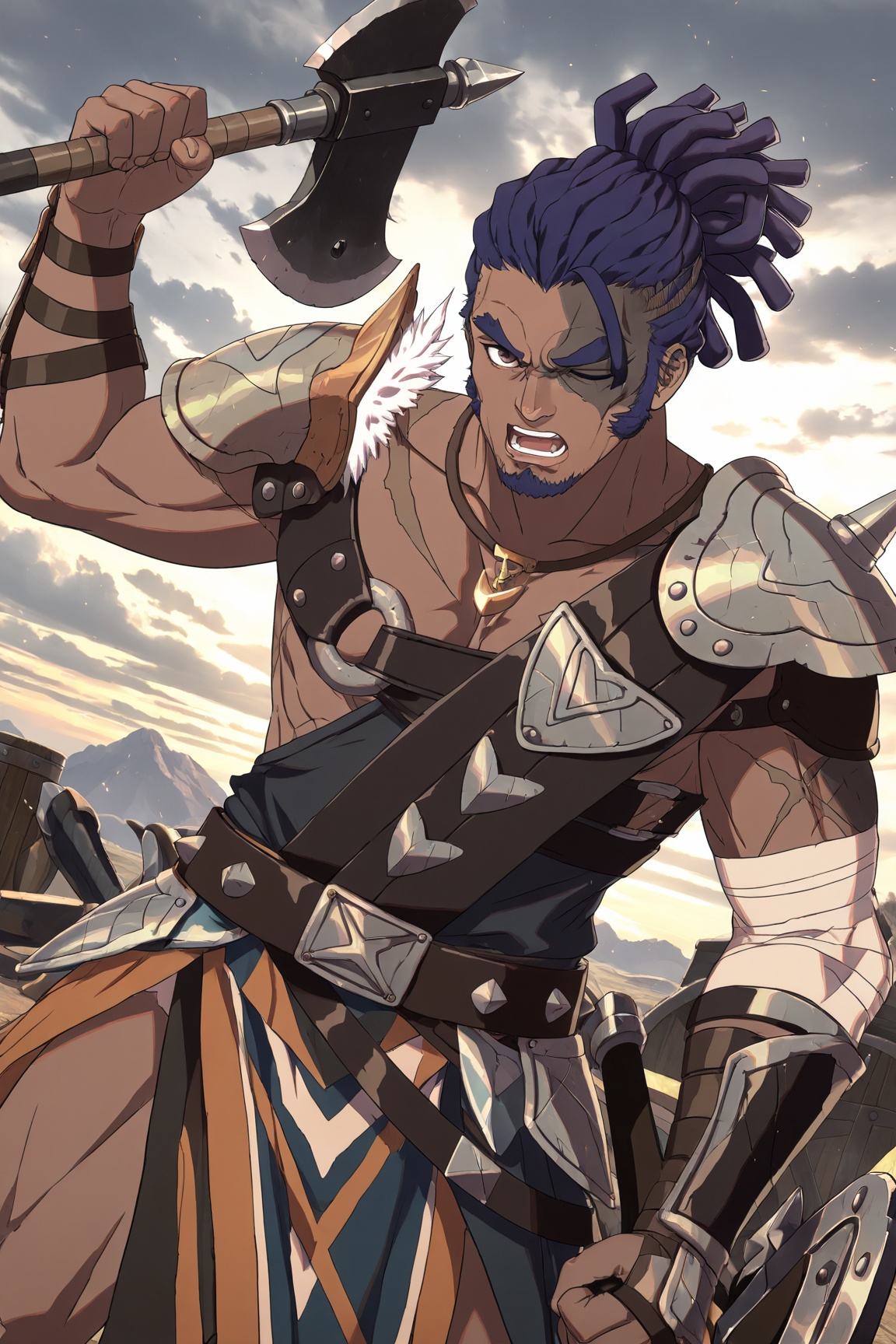 1boy,  BuccarFEFW,  blue hair on Tensor.Art