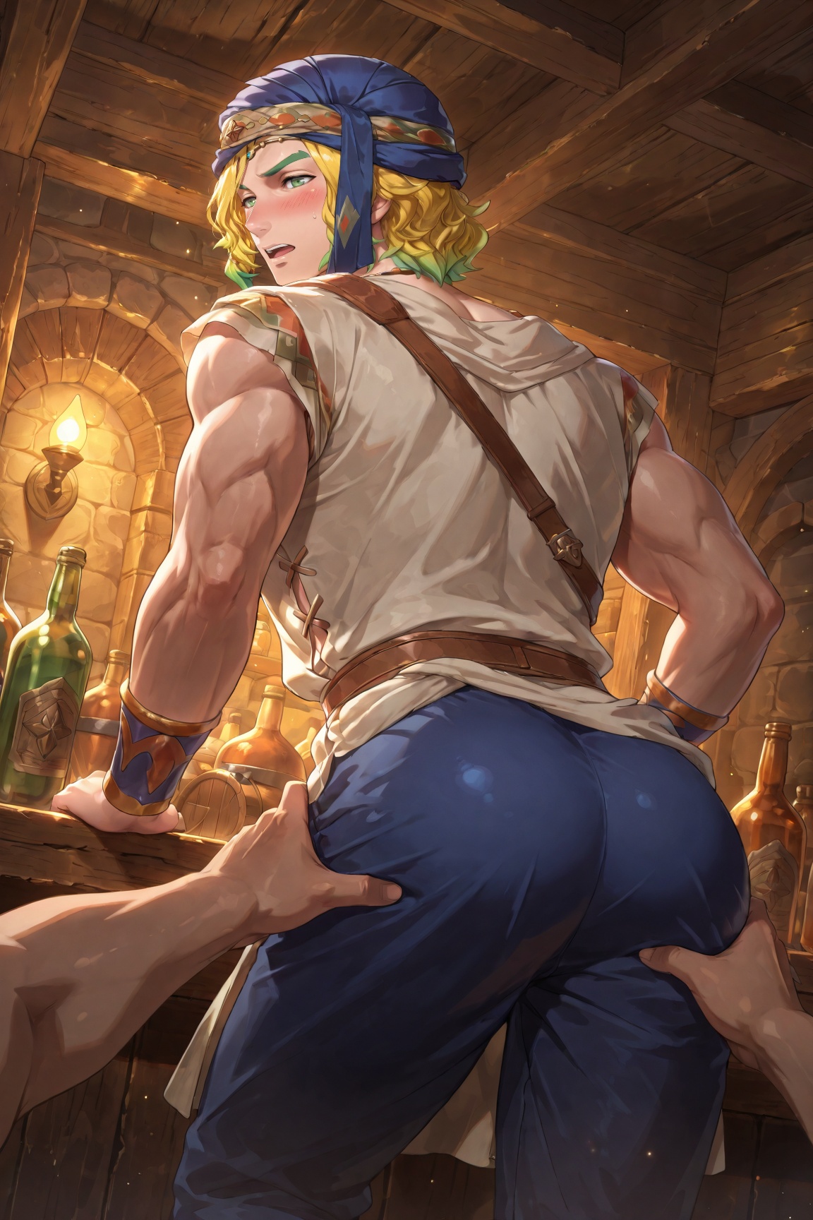 1boy,  manly,  multicolored hair on Tensor.Art